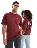 The North Face Yosemite Postcard backprint oversized t-shirt in burgundy