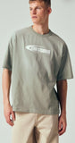 oversized t-shirt with  front print in khaki wash