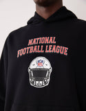 ASOS DESIGN relaxed hoodie with NFL print in Black
