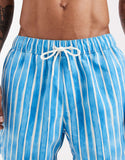 ASOS DESIGN swim shorts in short length in blue stripe
