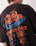 ASOS DESIGN oversized t-shirt with oranges back print in brown.