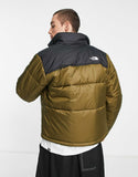 The North Face Saikuru puffer jacket in khaki and black