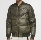 Nike Down-Fill Windrunner Men's Jacket Sport Bomber Olive Green/Black