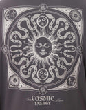ASOS DESIGN oversized t-shirt with celestial graphic in charcoal.