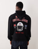 ASOS DESIGN relaxed hoodie with NFL print in Black
