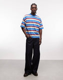 ASOS DESIGN boxy oversized t-shirt in blue stripe.