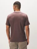 Lyle & Scott Purple Cotton Contrast Collar Superfine T-Shirt