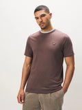 Lyle & Scott Purple Cotton Contrast Collar Superfine T-Shirt