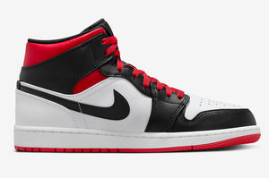 Air Jordan 1 Mid White Gym Red Black