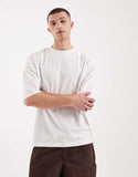 ASOS DESIGN oversized t-shirt with everyday essentials text graphic in white.