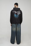 Tall Oversized Gothic OFCL TOUR Man Vintage Wash Print Hoodie