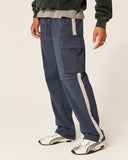 BAGGY TRACK PANT - Cargo trousers - dark blue