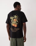 JJ Rebel oversized t-shirt with orange backprint in black.