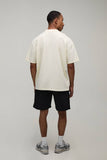 Oversized Extended Neck Beverly Hills Palm Print T-Shirt & Short Set
