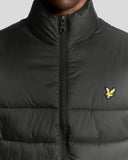 MEN’S CONCEALED HOOD WATER-RESISTANT ZIP QUILTED JACKET