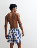 ASOS DESIGN swim shorts in mid length in blue floral print