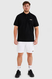 Men Regular Fit Solid Short Sleeve Polo Shirt, Black