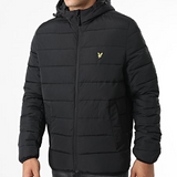 Lyle and Scott Lightweight Puffer Hooded Down Jacket Black