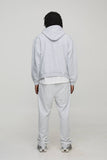Oversized Boxy Zip Through Bronx Printed Hoodie