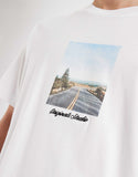 Jack & Jones oversized t-shirt with front scenic print in white.