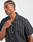 Lacoste monogram print lounge shirt in black