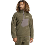 Men's Adidas Terrex Xploric High Pile Fleece Pullover Olive IW0228