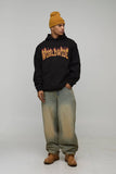 Oversized Worldwide Flame Printed Hoodie