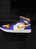 Air Jordan 1 Mid trainers in concord purple and taxi yellow