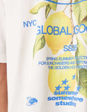 ASOS DESIGN oversized T-shirt with lemons graphic in wihite.