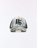 Bershka Printed trucker cap in green