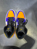Air Jordan 1 Mid trainers in concord purple and taxi yellow