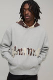 Oversized Applique Cow Print Hoodie