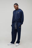 Oversized Boxy Zip Through Tricot Hoodie And Baggy Jogger Tracksui
