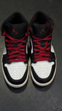 Air Jordan 1 Mid White/Gym Red-black,