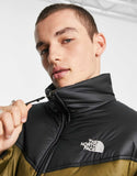 The North Face Saikuru puffer jacket in khaki and black