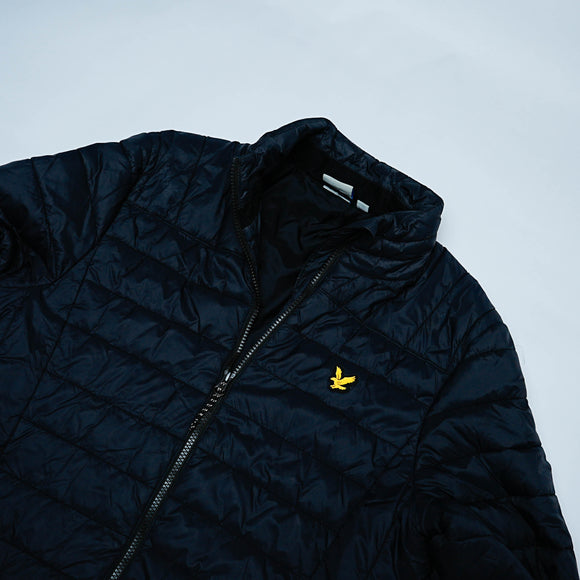 Lyle & Scott Black Funnel Neck Wadded Jacket