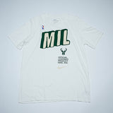 Men's Nike White Milwaukee Bucks Courtside Performance Block T-Shirt