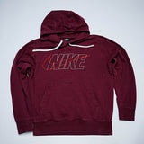 Red Nike Club Overhead Hoodie