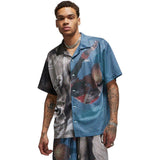New Nike Air Jordan Flight Heritage Graphic Button Down Shirt