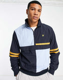 Lyle & Scott colour block track jacket in blue