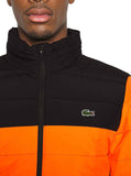 MEN’S CONCEALED HOOD WATER-RESISTANT ZIP QUILTED JACKET