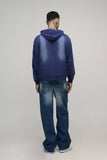 Tall Oversized Boxy Homme Western Spray Wash Distressed Hoodie