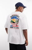 oversized T-shirt  with bibimbap  graphic in white