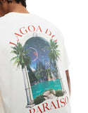 Jack & Jones oversized t-shirt with lake back print in cream.