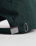 ASOS DESIGN collegiate graphic baseball cap in dark green