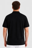 Men Regular Fit Solid Short Sleeve Polo Shirt, Black