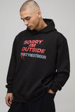 Black Oversized PartyNextDoor License Printed Hoodie