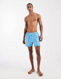 ASOS DESIGN swim shorts in short length in blue stripe