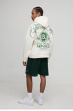 Ecru Oversized Boxy Over Seam Racing Team Printed Hoodie - ecru