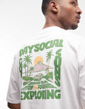 ASOS DESIGN boxy oversized t-shirt with scenic graphic in white